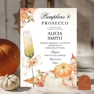 Convite de Chuveiro de Noiva Bow Pumpkins & Prosec