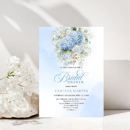 Convite de Chuveiro de Noiva Chic Boho Blue Hydran