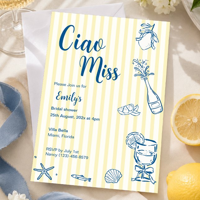 Convite de Chuveiro de Noiva Ciao Miss (Criador carregado)