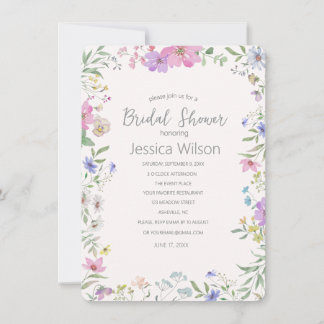 Convite de Chuveiro de Noiva com Aquarela Floral