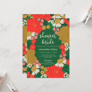 Convite de Chuveiro de Noiva com Buquê Floral