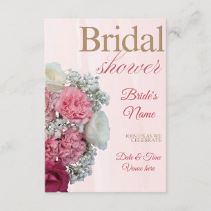 Convite de Chuveiro de Noiva com Buquê Floral Eleg