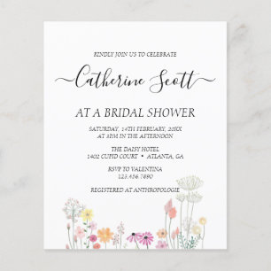 Convite de Chuveiro de Noiva com Flor Sortida no O