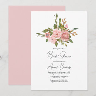 Convite de Chuveiro de Noiva com Floral de Aquarel