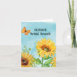 CONVITE DE CHUVEIRO DE NOIVA COM GIRASSÓIS DOBRADO