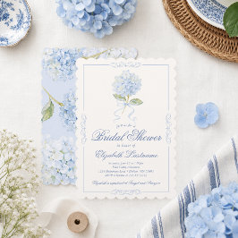 Convite de Chuveiro de Noiva com Hortênsia Azul El