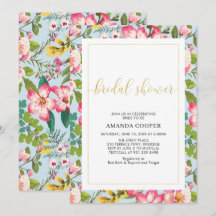 Convite de Chuveiro de Noiva de Casamento Tropical