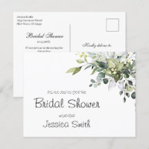 Convite de Chuveiro de Noiva de Eucalipto Cartão P