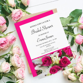 Convite de Chuveiro de Noiva Elegante Rosas & Líri