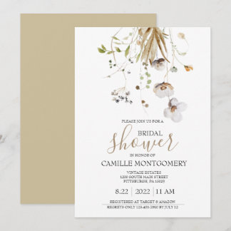 Convite de Chuveiro de Noiva Flor Silvestre