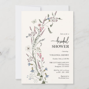 Convite de Chuveiro de Noiva Flor Silvestre Elegan
