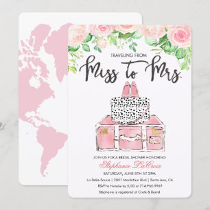 Convite de Chuveiro de Noiva Floral com Tema de Vi