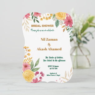Convite de Chuveiro de Noiva Floral Elegante