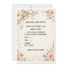 Convite de Chuveiro de Noiva Floral Elegante