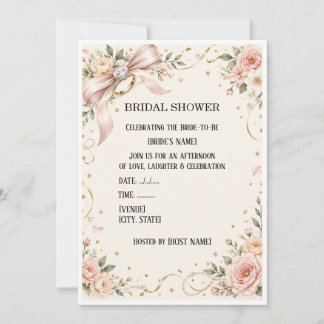 Convite de Chuveiro de Noiva Floral Elegante