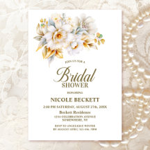 Convite de Chuveiro de Noiva Floral Elegante