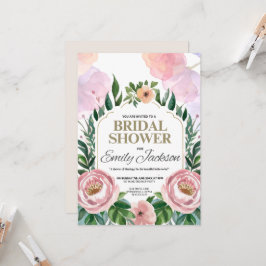 Convite de Chuveiro de Noiva Floral Elegante & flo