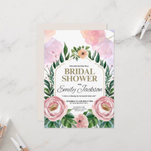 Convite de Chuveiro de Noiva Floral Elegante & flo