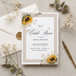 Convite de Chuveiro de Noiva Floral Outono Elegant