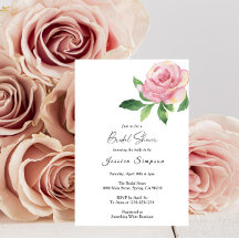 Convite de Chuveiro de Noiva Floral Rosa