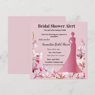 Convite de Chuveiro de Noiva Floral Rosa Elegante 