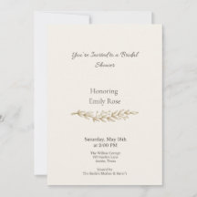 Convite de Chuveiro de Noiva Floral Vintage Elegan