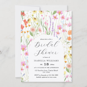 Convite de Chuveiro de Noiva Jardim de Flores Silv