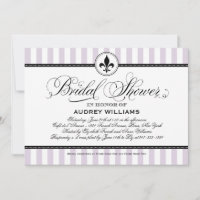 Convite de Chuveiro de Noiva Lavanda Listra Flor d