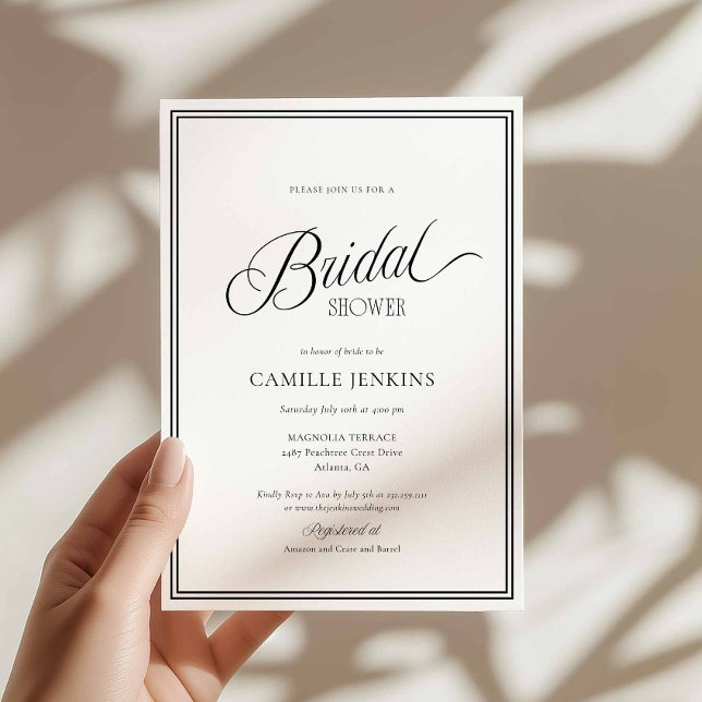 Convite de Chuveiro de Noiva Minimalista Moderno (Minimal Modern Bridal Shower Invitation)