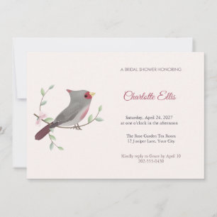 Convite de Chuveiro de Noiva Pyrrhuloxia Cantora