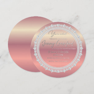 Convite de Chuveiro de Noiva Redondo com Degradê e