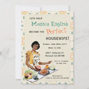 Convite de Chuveiro de Noiva Retrô Dona de Casa An