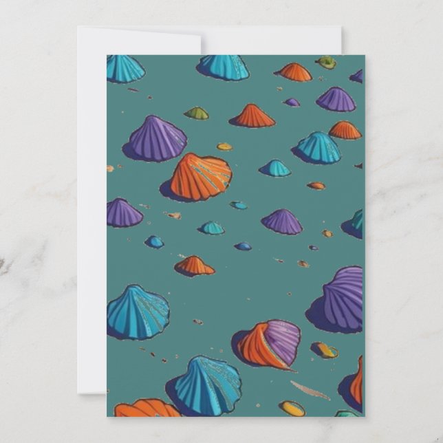 Convite de Chuveiro de Noiva Teal &snailshell Temp (Verso)