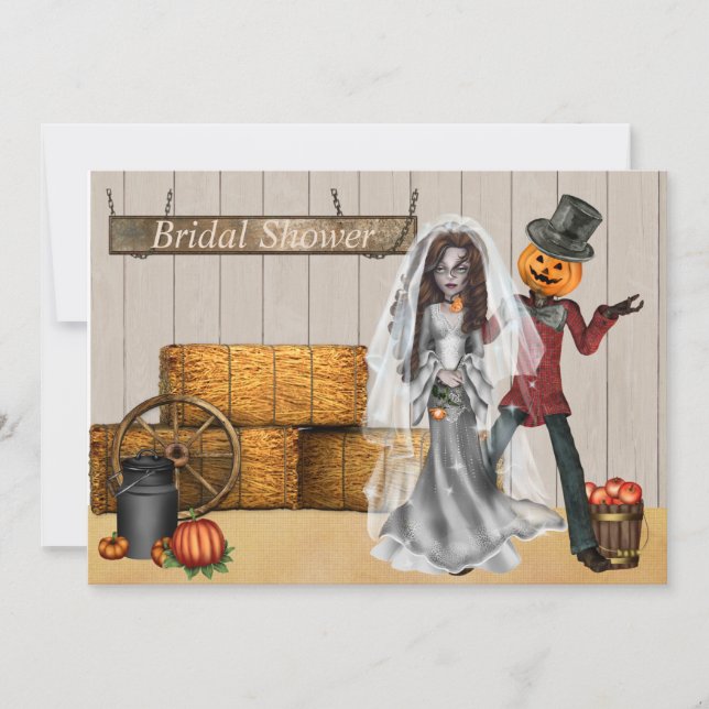 Convite de Chuveiro Nupcial de Halloween (Frente)