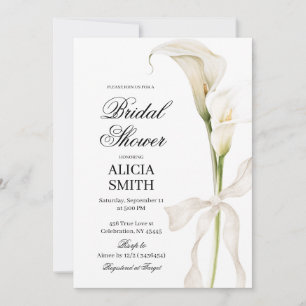 Convite de Chuveiro Nupcial de Lírio Calla Branco