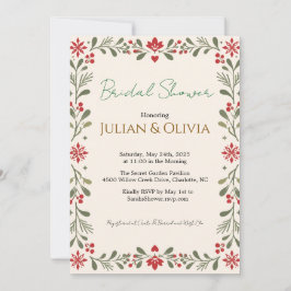 Convite de Chuveiro Nupcial de Natal Aconchegante