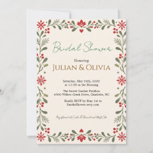 Convite de Chuveiro Nupcial de Natal Aconchegante 