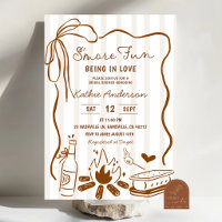 Convite de Chuveiro Nupcial de Smore Desenhado à M