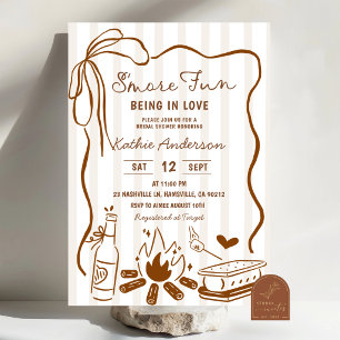Convite de Chuveiro Nupcial de Smore Desenhado à M