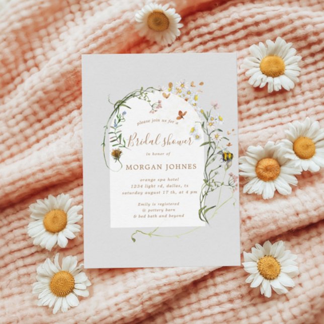 Convite de Chuveiro Nupcial Floral de Prado de Flo (Criador carregado)