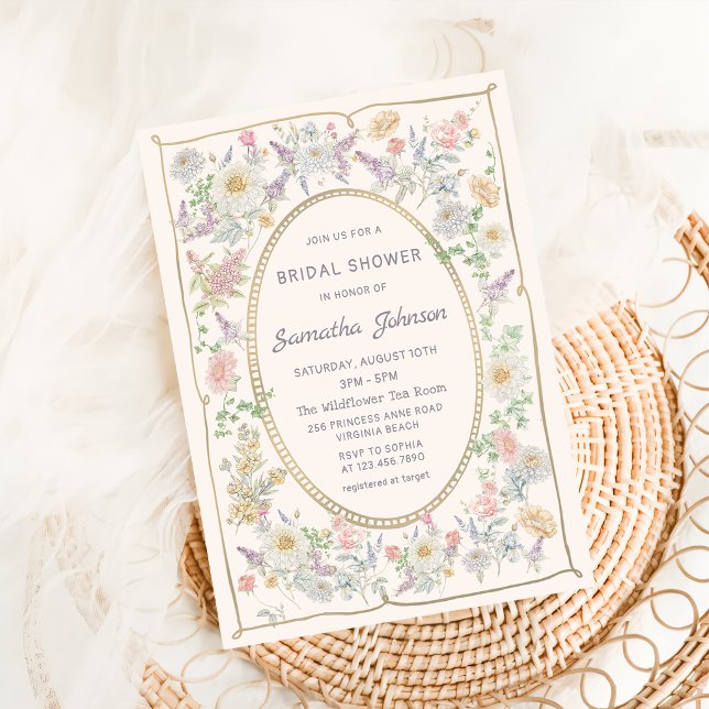 Convite de Chuveiro Nupcial Floral Manuscrito (Criador carregado)