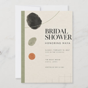 Convite de Chuveiro Nupcial Japonês Moderno Sumi