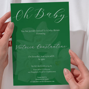 Convite de Chuveiro "Oh Baby" Floresta Elegante &