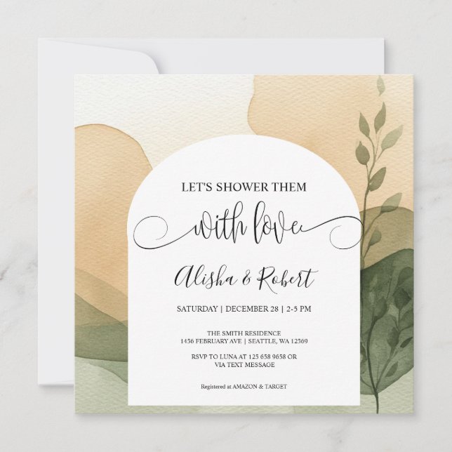 Convite de Chuveiro para Casais Moderno Terracota  (Frente)