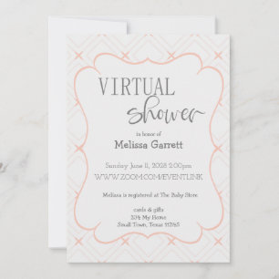Convite de Chuveiro Virtual Rosa Pastel e Creme