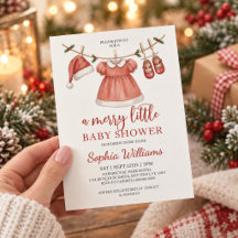 Convite de Chuvinha de Bebê A Merry Little Baby Sh