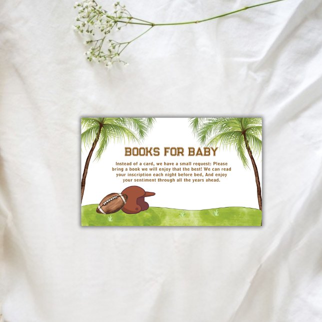 Convite de Chuvinha de Bebê de Futebol de Árvore d (Summer Plam Tree Football Sport Books Baby Shower Enclosure Card)