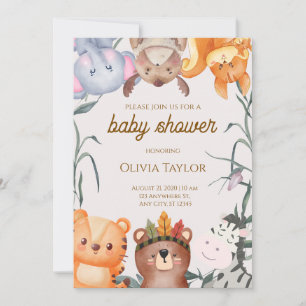 Convite de Chuvinha de Bebê em Aquarela Caprichosa