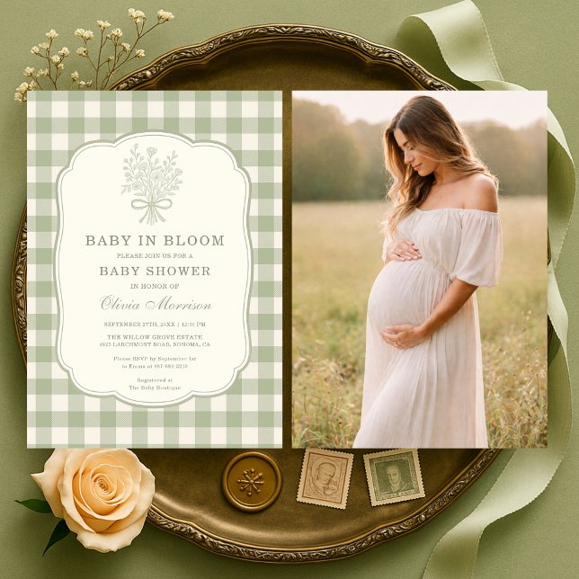 Convite de Chuvinha de Bebê em Flor Baby Shower (Criador carregado)