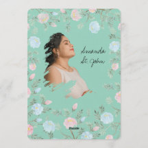 Convite de Chuvinha de Bebê Floral em Aquarela